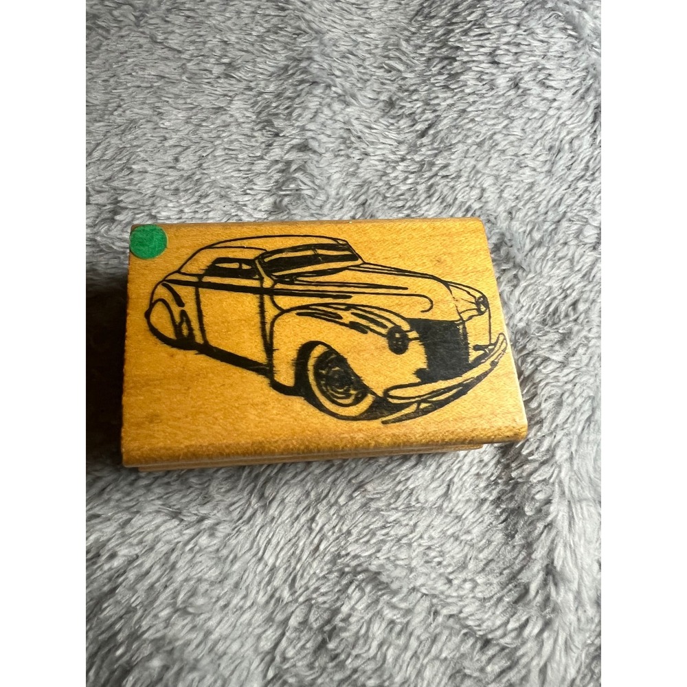 Vintage Rubber Stamp 1940 Ford Lead‎ Sled Carson Top Custom Car Wood 3"